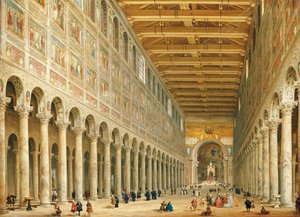 San Paolo Fuori le Muran sisustus alttaria kohti tekijältä Giovanni Paolo Pannini
