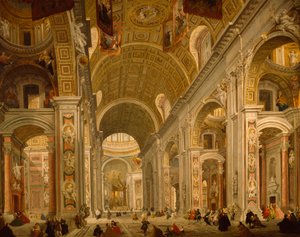 Pietarinkirkon sisätilat tekijältä Giovanni Paolo Pannini