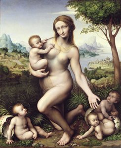 Leda lastensa kanssa