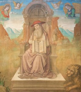 Saint Jerome Enthroned (tempera paneelissa)
