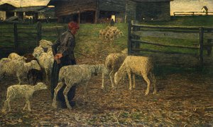 Return to fold, kirjoittanut Giovanni Segantini (1858-1899) tekijältä Giovanni Segantini
