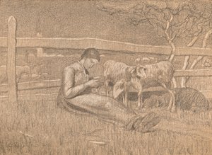 Paimentar, vuodelta 1888 tekijältä Giovanni Segantini
