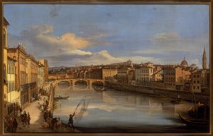 Näkymä Firenzen Arno-joelle ja Ponte Vecchiolle