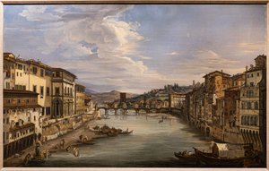 Näkymä Arnosta Ponte Vecchiolta Alle Grazie -sillalle