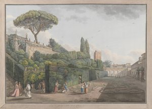 Palazzo Colonnan puutarha, n. 1780. Tekijät: Giovanni Volpato, Louis Ducros. tekijältä Giovanni Volpato, Louis Ducros