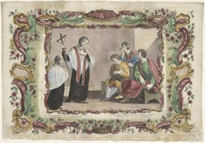 Vierailu vankien luona III. Opus misericordiae spiritualis / La tercera obra de misericordia spiritual (...) (otsikko esineessä) The Spiritual Works of Mercy (sarjan nimi) tekijältä Giovanni Volpato