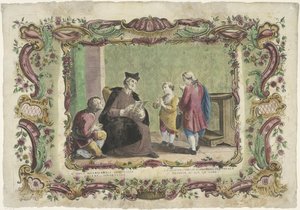 Tietämättömien opettaminen II opus misericordiae spiritualis / La segunda obra de misericordia spiritual (...) (otsikko esineessä) The Spiritual Works of Mercy (sarjan nimi) tekijältä Giovanni Volpato