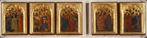 Predella, pyhien, neitsyiden ja marttyyrien polyptyykki (tempera paneelissa) tekijältä Giovanni da Milano