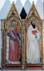 SS. Katariina Aleksandrialainen ja Bernardo, yksityiskohta polytyykistä tekijältä Giovanni da Milano