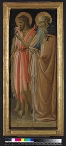 Pyhä Johannes Kastaja ja St Anthony Abbot (tempera ja kulta paneelissa)