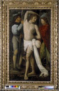Saint Roch, Saint Sebastian ja Saint Margarita (öljy kankaalle) tekijältä Giovanni de Busi Cariani