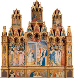 Italialainen:  Annunciazione Polyptyykki Marian ilmestyspäivästä tekijältä Giovanni del Biondo