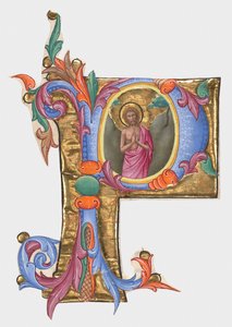 Initiale P: Johannes der Täufer, Ausschnitt aus einem Graduale tekijältä Giovanni di Paolo