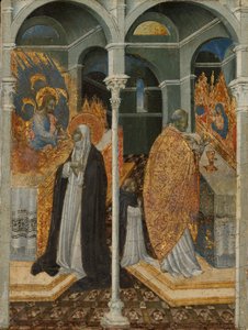 Pyhän Katariinan Siena ihmeellinen ehtoollinen. tekijältä Giovanni di Paolo
