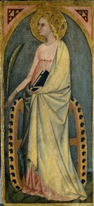 St. Katharine, n. 1400 (tempera poppelipuulla) tekijältä Giovanni di Paolo di Grazia