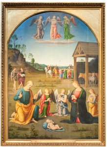 The Adoration of the Magi (öljy puulle) tekijältä Giovanni di Pietro (c.1450 1529)