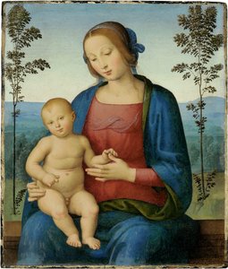 Neitsyt ja lapsi (Madonna ja lapsi) - Lo Spagnan (Giovanni di Pietro) maalaus (1450-1528), öljy puulle (36,8x31,4 cm), italialainen renessanssi - yksityinen kokoelma tekijältä Giovanni di Pietro (c.1450 1529)