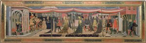 Adimari Cassonen etuosa, joka kuvaa hääkohtausta kastekappelin edessä, n. 1450 (tempera paneelissa) (katso myös 62295, 123484-6)
