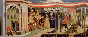Adimari Cassonen etukuva, vasemmanpuoleisen osan yksityiskohta, n.1450, tempera paneelille, yksityiskohta 80304:stä.