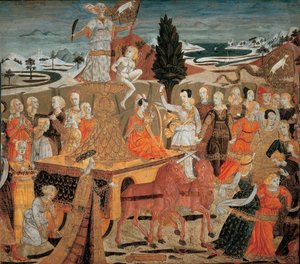 Le triomphe de la chastete - Siveyden voitto - (Lo Scheggia) Giovanni di Ser Giovanni (1406-1486). Tempera paneelissa
