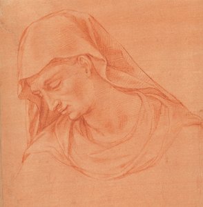 Surevan naisen johtaja profiilissa vasemmalla, n. 1575-80.