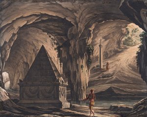 Lavasuunnittelu oopperaan Roméo et Juliette Ch. Gounod. tekijältä Girolamo Magnani