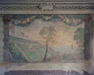 Näkymä huvilasta alkuperäisen suunnittelun perusteella, Hall of the Fountain