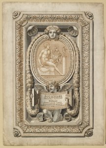 Suunnittelu kaiverretulle jalokiville koristeellisessa ympäristössä, 1722 tekijältä Girolamo Odam
