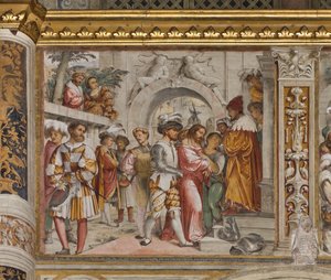 Keskilaivo, viides eteläjänne, Kristus Pilatuksen edellä, Girolamo Romanino tekijältä Girolamo Romanino