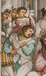 Keskilaivo, neljäs eteläjänne, orjantappurien kruunaus, Girolamo Romanino tekijältä Girolamo Romanino