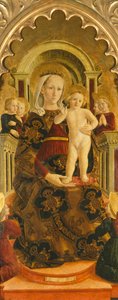 Valtaistuin Madonna (maalaus) tekijältä Girolamo di Giovanni di Camerino