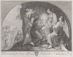 Pyhän Franciscuksen Kristuksen palvonta, 1723-59. tekijältä Giuliano Giampiccoli
