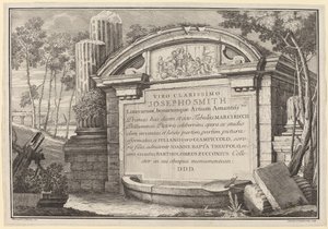 Klassiset rauniot maisemassa: etuosa tekijältä Giuliano Giampiccoli and Giovanni Battista Tiepolo