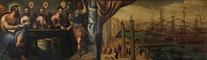 Pyhä Markus avustaa kolmea tuomaria laivaston miliisin värväämisessä, n. 1586 tekijältä Giulio Angolo del Moro