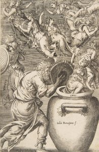 Epimetheus avaa Pandoran lippaan, 1531-76.
