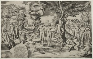Rakkaus Elysian kentillä, 1563. tekijältä Giulio Bonasone