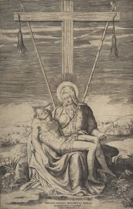 Pieta Golgatan ristin alla, 1547. tekijältä Giulio Bonasone