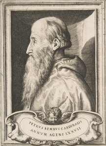 Kardinaali Pietro Bembon muotokuva vasemmalle päin, 1572. tekijältä Giulio Bonasone