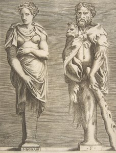 Herculesin ja Deianiran ehdot, n. 1531-76, n. 1531-76. tekijältä Giulio Bonasone