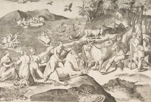 Europan raiskaus, 1546. tekijältä Giulio Bonasone