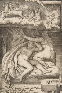 Apollon löysi Venuksen ja Marsin teoksesta The Loves of the Gods, 1531-60. tekijältä Giulio Bonasone