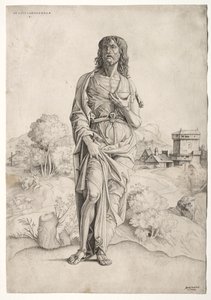 Pyhä Johannes Kastaja, n. 1505. tekijältä Giulio Campagnola