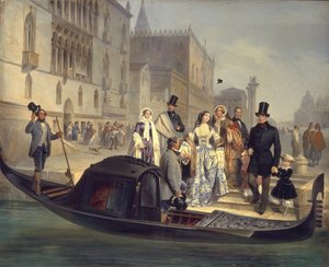 Tolstoin perhe Venetsiassa, 1855 tekijältä Giulio Carlini