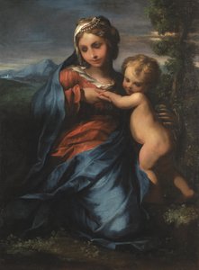 Neitsyt ja lapsi, n. 1600 tekijältä Giulio Cesare Amidano
