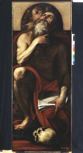 Pyhä Hieronymus enkelin kanssa tekijältä Giulio Cesare Procaccini