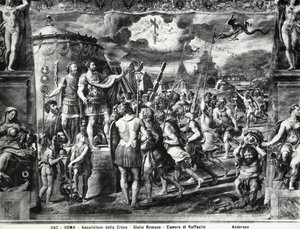 Constantines Vision of the Cross, Sala di Costantinosta, Raphael Rooms tekijältä Giulio Romano