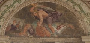 Daavid surmaa Goljatin Daavidin majan tekijältä Giulio Romano