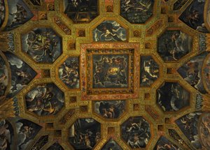 Freskoyksityiskohta Amorin ja Psychen kammiosta, 1526-1534 tekijältä Giulio Romano