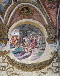 Yksi freskoista Chamber of Windsistä tai Zodiacista tekijältä Giulio Romano