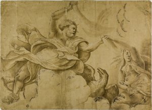 Tutkimus Jupiter Hurling Thunderboltsia varten tekijältä Giulio Romano